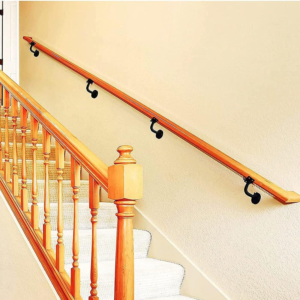6 Pcs Stainless Steel Stair Handrail Bracket, Heavy Duty Stair Rail Support, Railing Brackets for Flat Rails,60mm x 60mm