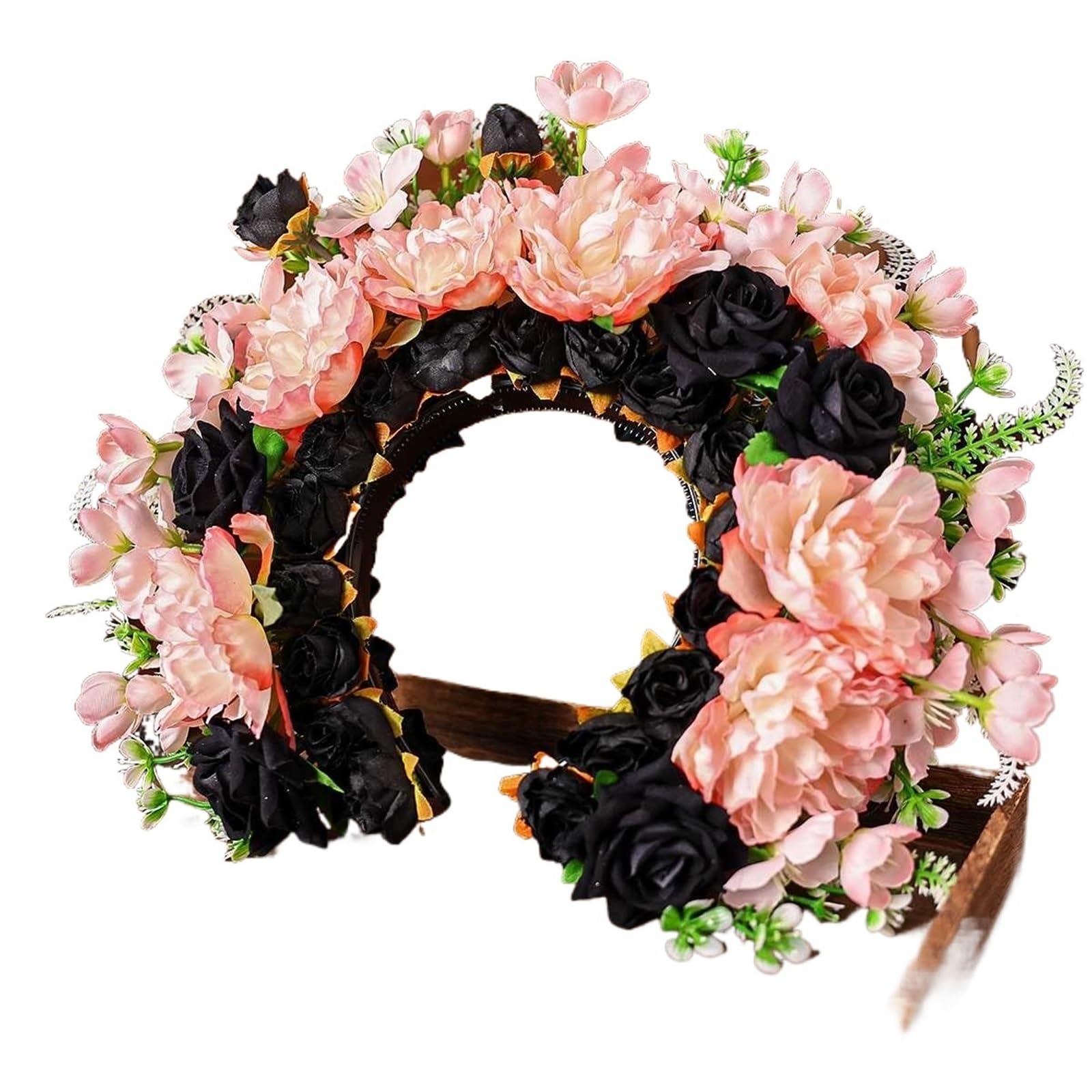 Women Head-Dress Colorful Flower Headband Hair Wreath Wedding Party Costume Headpiece For Bridal Fashion Accessory(14)