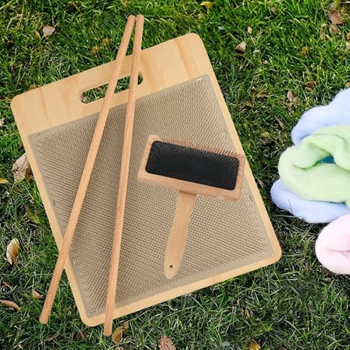 Wool Blending Board & Carding Brush Set