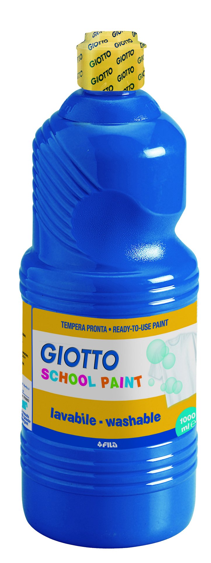Giotto 530900 - Assortimento 6 Flaconi Da 1 Litro Tempera Pronta Schoolpaint - Lavabile & Turbo Maxi 521400 - Pennarelli , Punta Larga, 5Mm, Confezione Da 48
