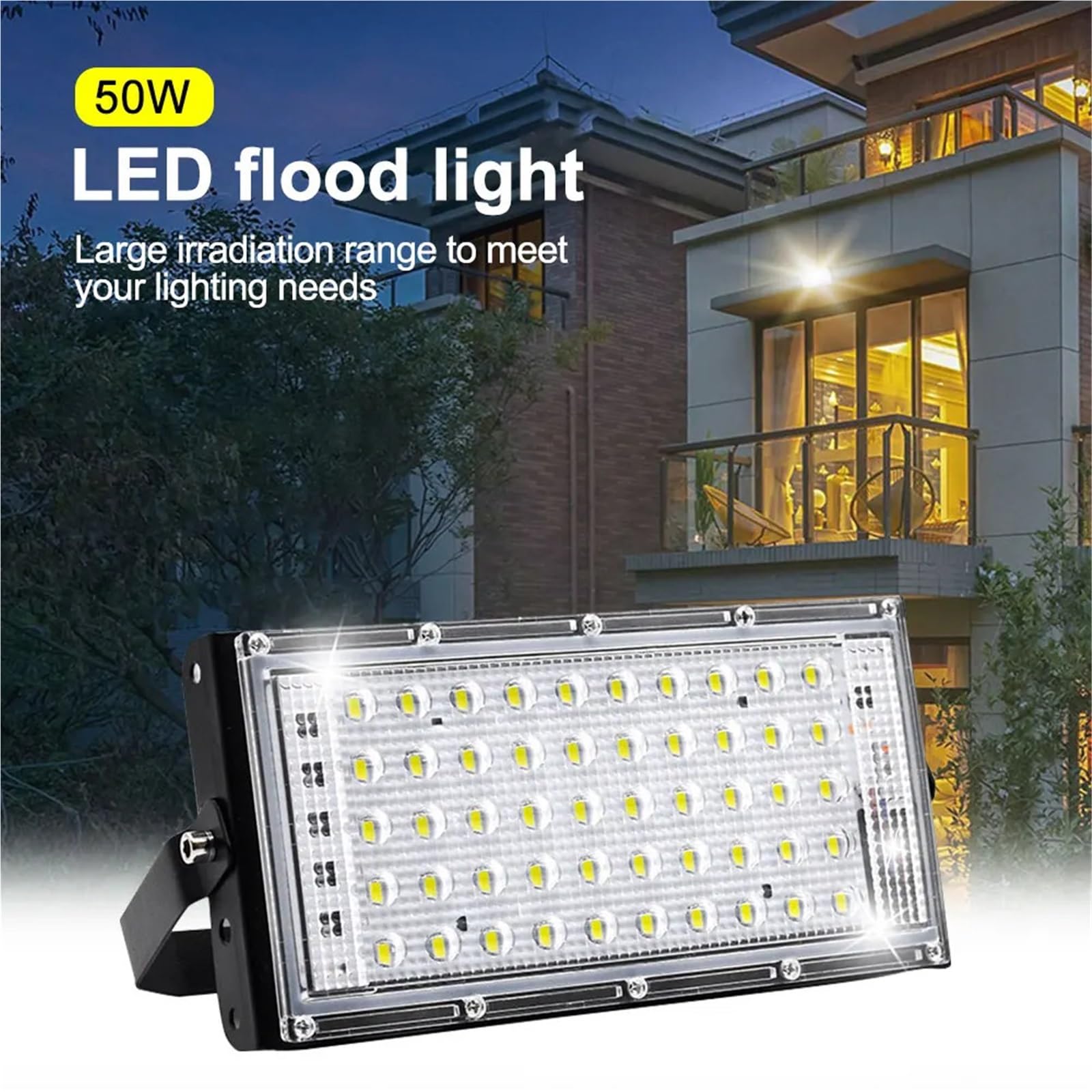 Proiettore per esterni, Proiettore LED blu/bianco da 50 W, illuminazione for esterni, riflettore impermeabile IP66, proiettore esterno, faretto di messa a fuoco(Blue)