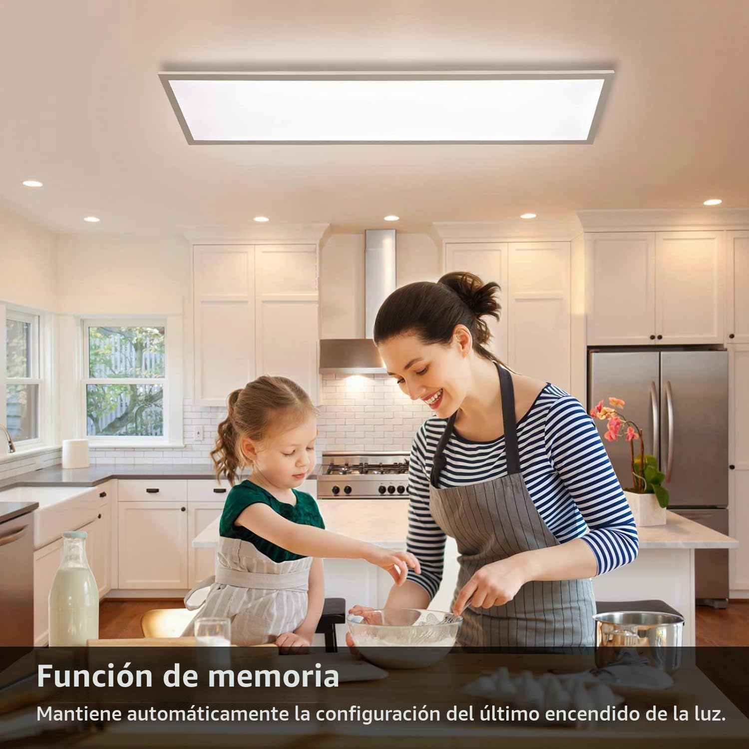 Plafón LED Regulable 120x30 cm con Función de Memoria, 40W 2700K-6500K Panel Rectangular Ultraplano con Mando a Distancia, luz Ultrabrillante Adecuado para Oficina, Cocina, Garaje, Taller, Sótano