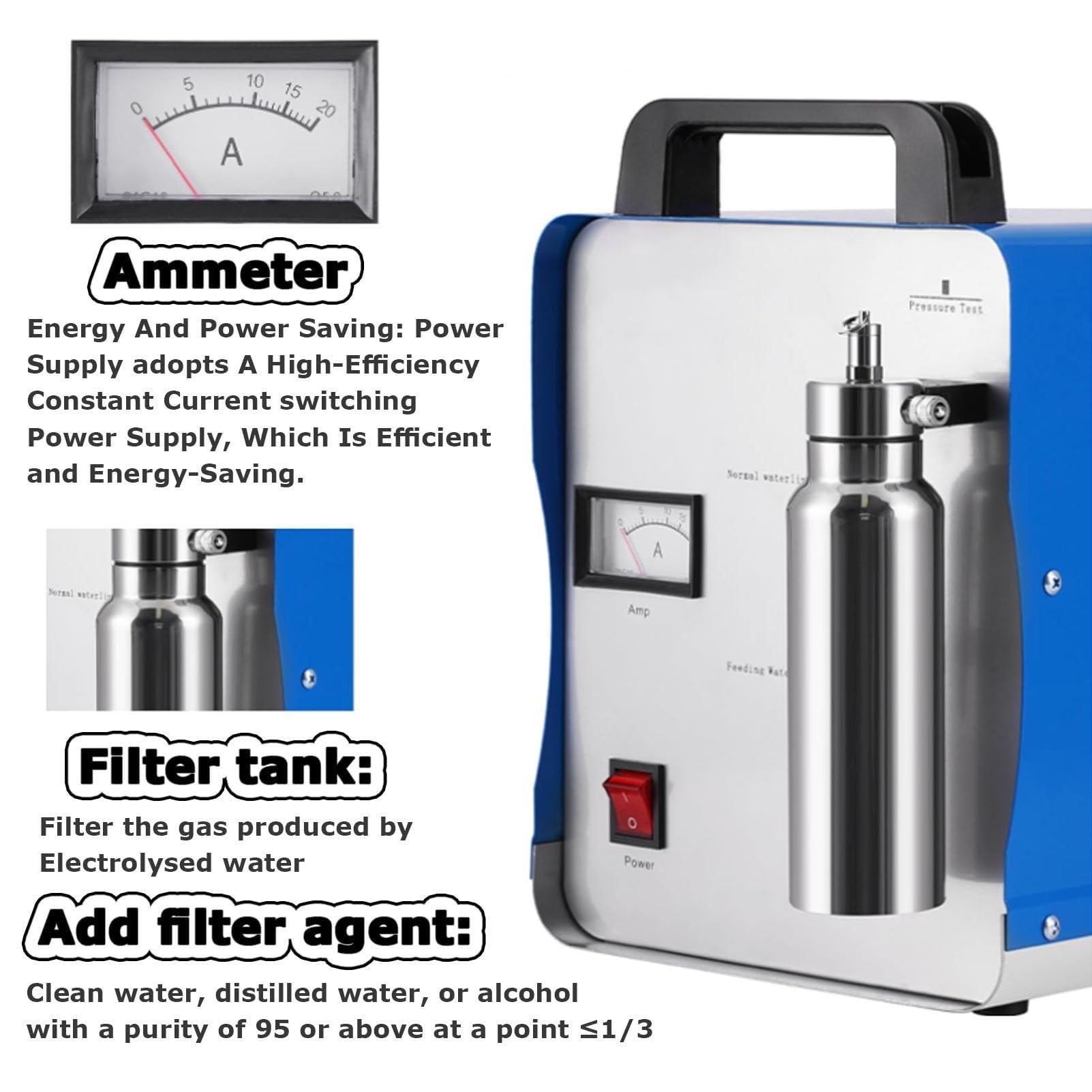 Sauerstoff-Wasserstoff-Gas-Flammengenerator, Brenner-Wasserschweißgerät, Acryl-Flammenpolierer, 150 l/h tragbare Acryl-Flammenpoliermaschine mit 2 Flammenpistolen