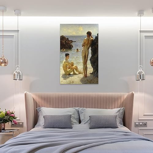 Miniatura 8 de Henry Scott Tuke - Póster decorativo de 1923, para sala de estar, dormitorio, 20 x 30 pulgadas