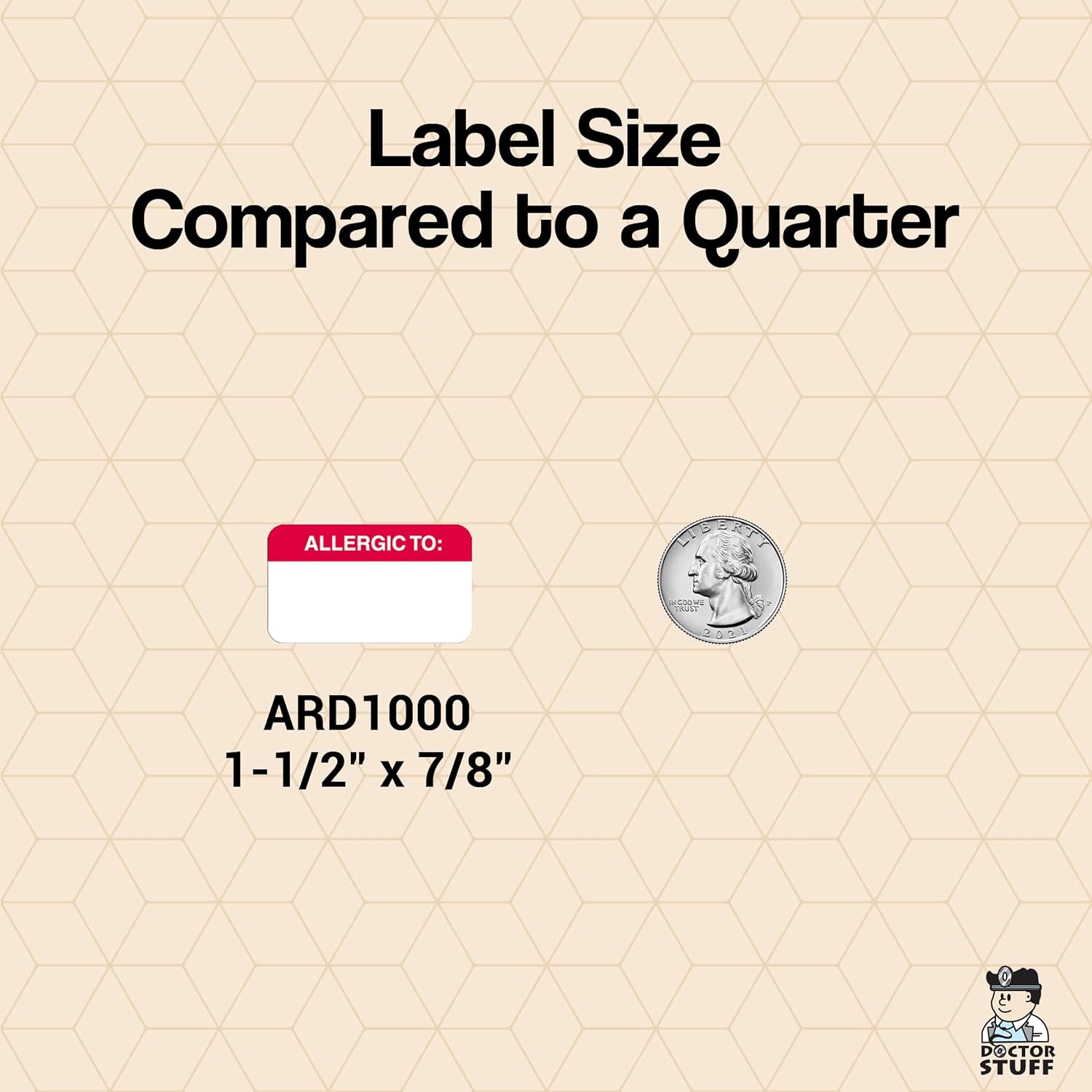 Allergic to Chart Label 1-1/2” x 7/8” Red and White Doctor Stuff Medical Allergy Sticker for Patient Folders Permanent Adhesive 500 Stickers/Box