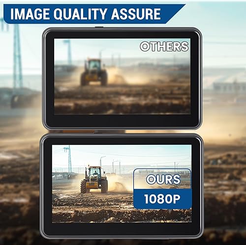 Miniatura 7 de Sistema de cámara de respaldo con cable HD1080P de 7 pulgadas con monitor de pantalla táctil, 2 cámaras de visión trasera con cable, visión nocturna