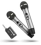 Wireless Microphones, Wireless Microphone with One-to-One Chip Connection, 40H Duration, 200 FT Distance Receiving, Semi-Metallic tube Microphone for Singing, Video Recording, YouTube, Home Party