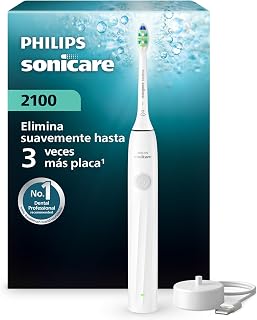 Philips Sonicare Serie 2100 - Cepillo dental sónico con 2 niveles de intensidad, función EasyStart, SmarTimer, autonomía de 14 días, blanco, modelo HX4021/01, [Nuevo]