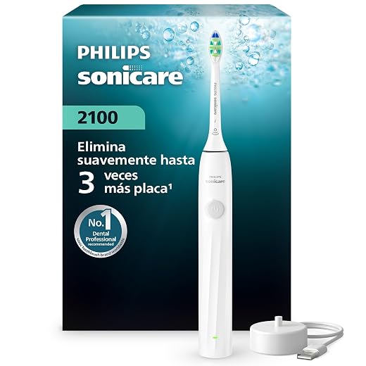 Philips Sonicare 2100 Series Sonic Toothbrush with 2 Intensity Levels, EasyStart Function, SmarTimer, 14 Day Runtime, White, Model HX4021/01, [New]