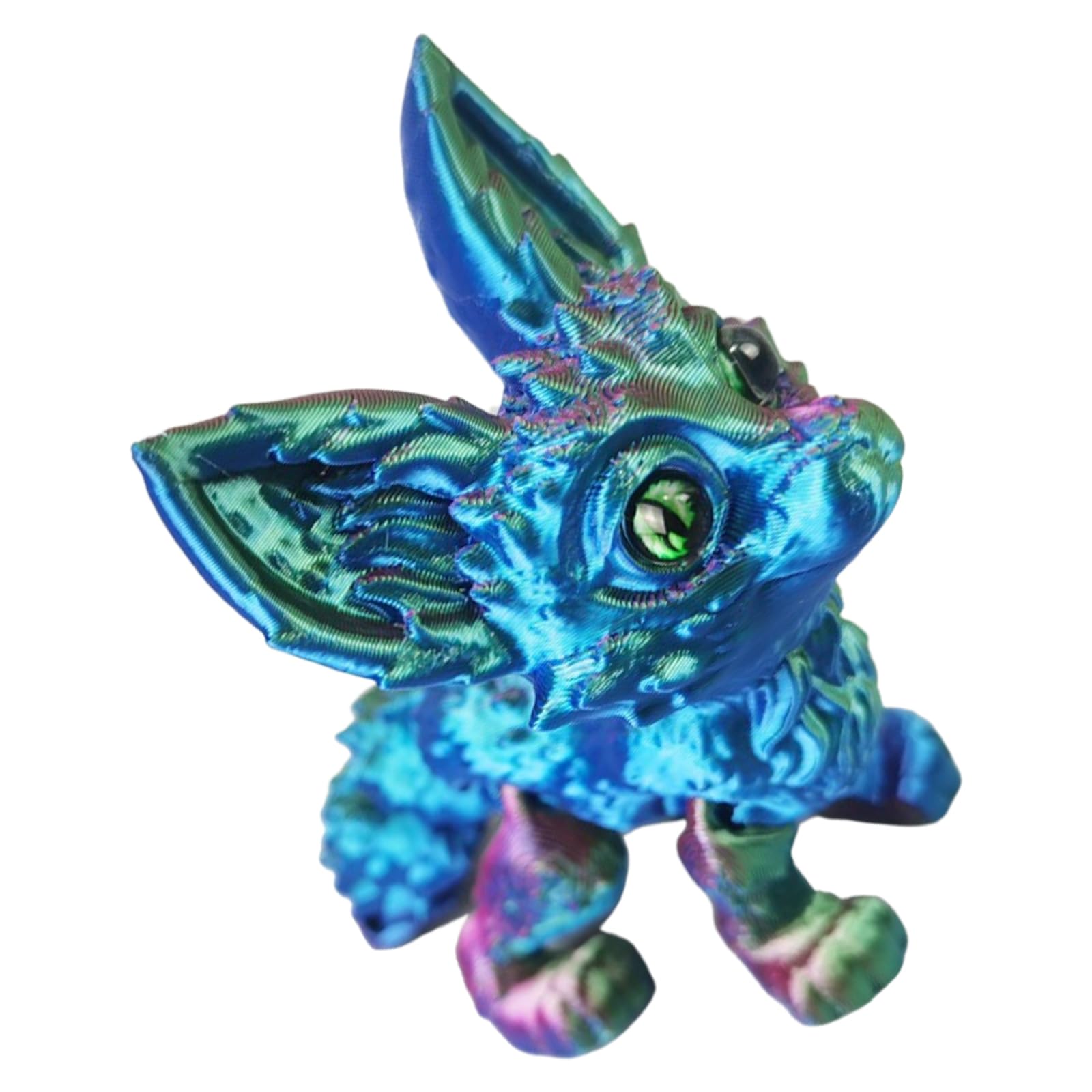 Maxtonser 3 Dimensions Printed Foxes Flexible Articulated Foxes Fidgets Toy Desktop Pet Ornament Realistic Hairless Foxs Figurines