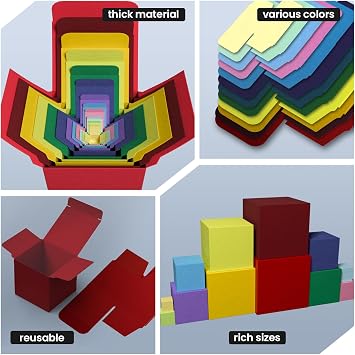 Jsuslife Prank Gift Box, 12PCS Stackable Surprise Nesting Boxes(1.2-5.5IN)
