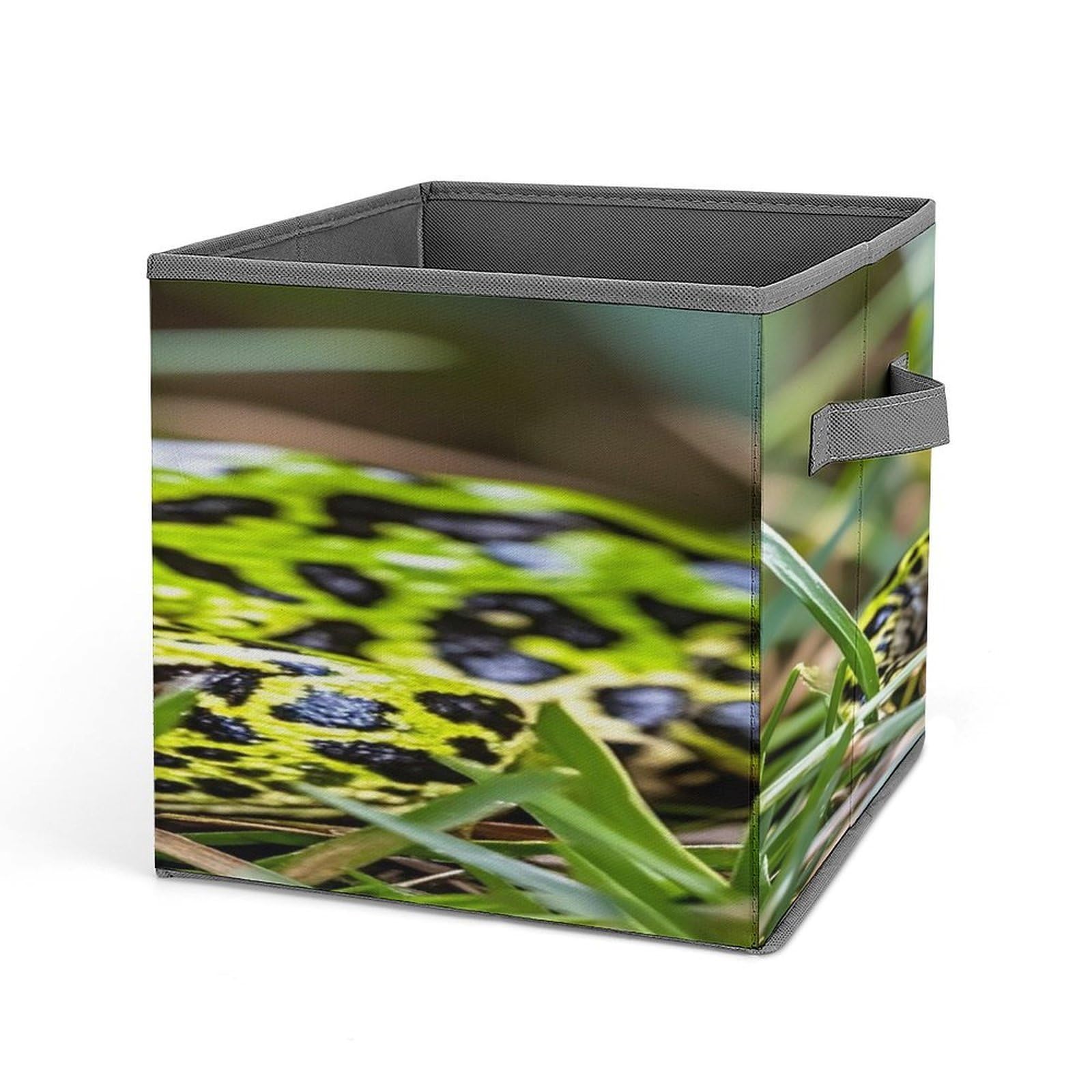 FekiLoot Frog Folding Storage Bins with Handles Large Fabric Storage Cube Storage Organizer Heavy Duty Closet Organizer Sturdy Collapsible Bin Foldable Baskets