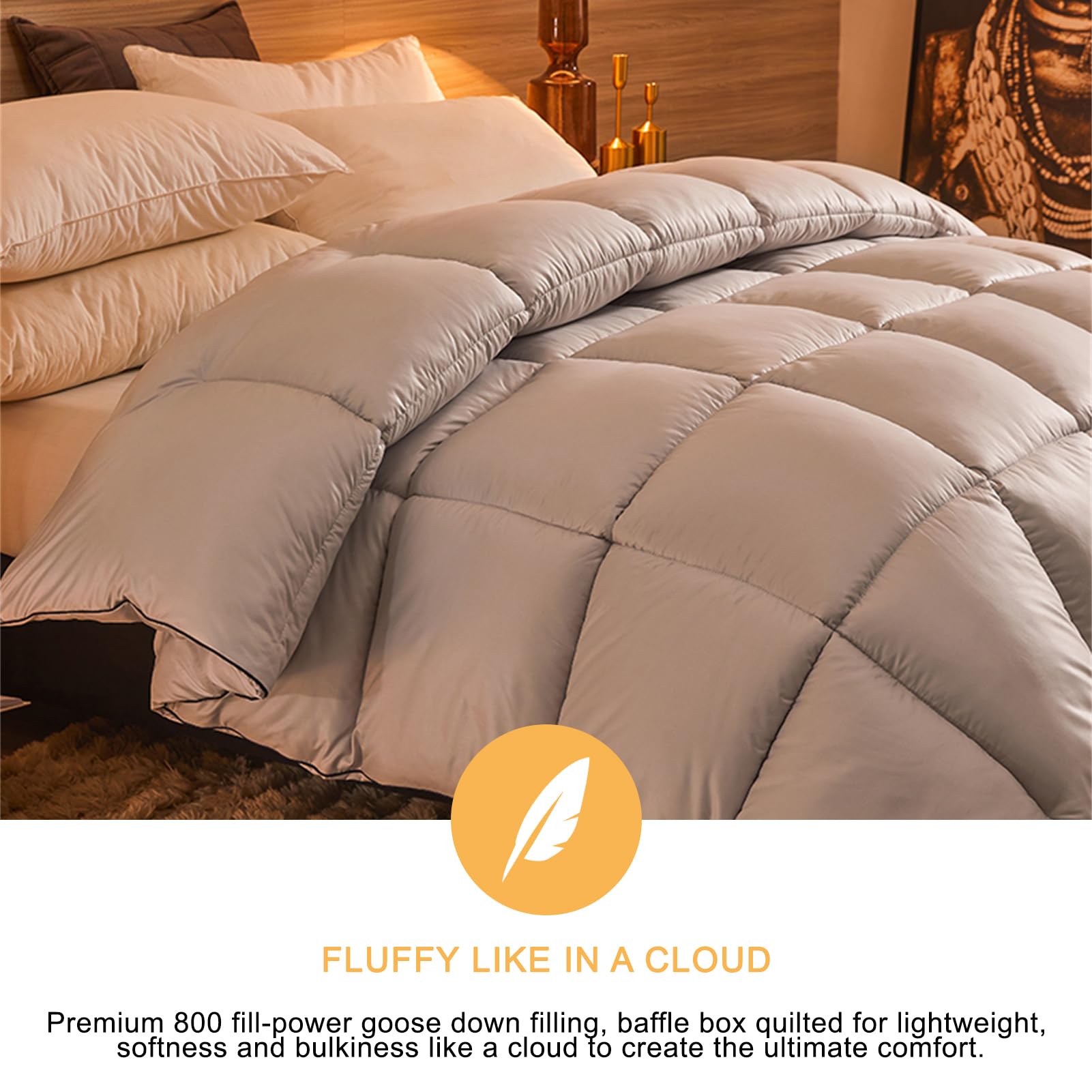 Edredón Nórdico, Edredón de Plumas y Plumón, Invierno Colcha Nordico Cama 150/180/200 Edredon De Invierno Cálido y Transpirable Caliente y Cómodo (Gris,220x240cm(3.5kg))