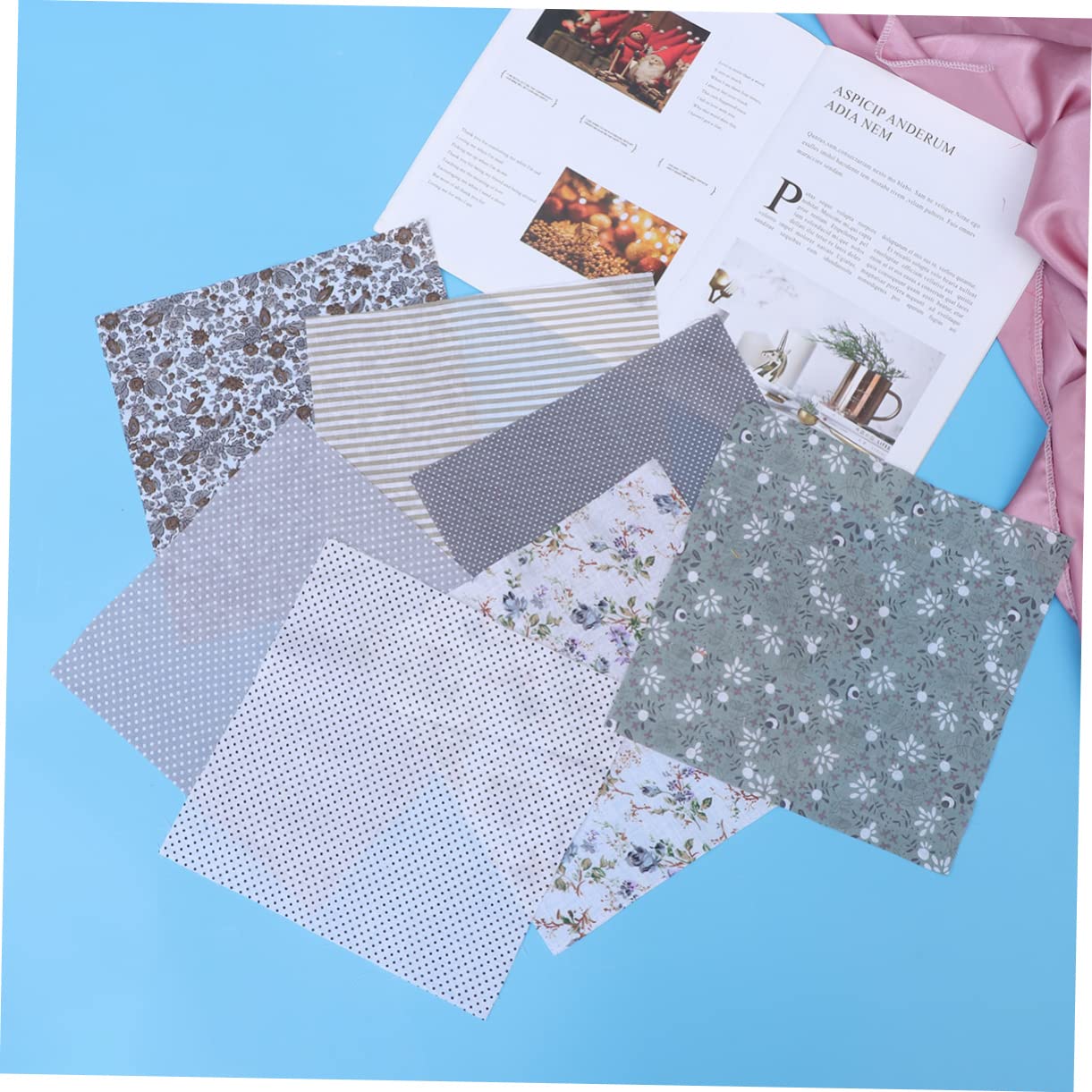 21 Piezas Telas De Algodón De Bricolaje Tejido Artesanal Cuadrados De Tela Artesanal Patchwork De Algodón Con Estampado Floral Textiles De Retazos Costura De Tela De Retazos Grey