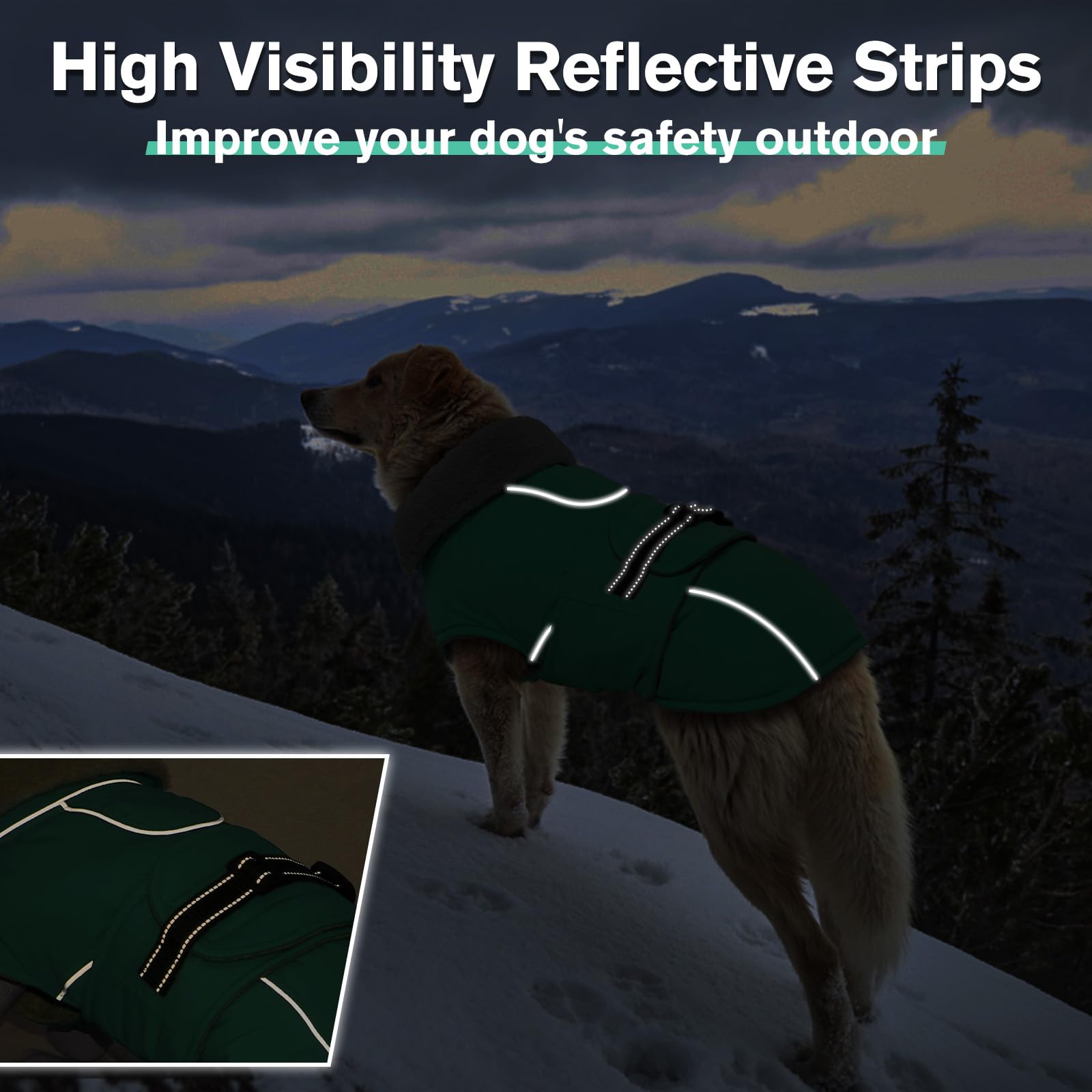Lelepet Warm Coats and Jackets for Dogs Waterproof Winter Dog Coat for Cold Weather Reflective Dog Puffer Jacket - Image 3