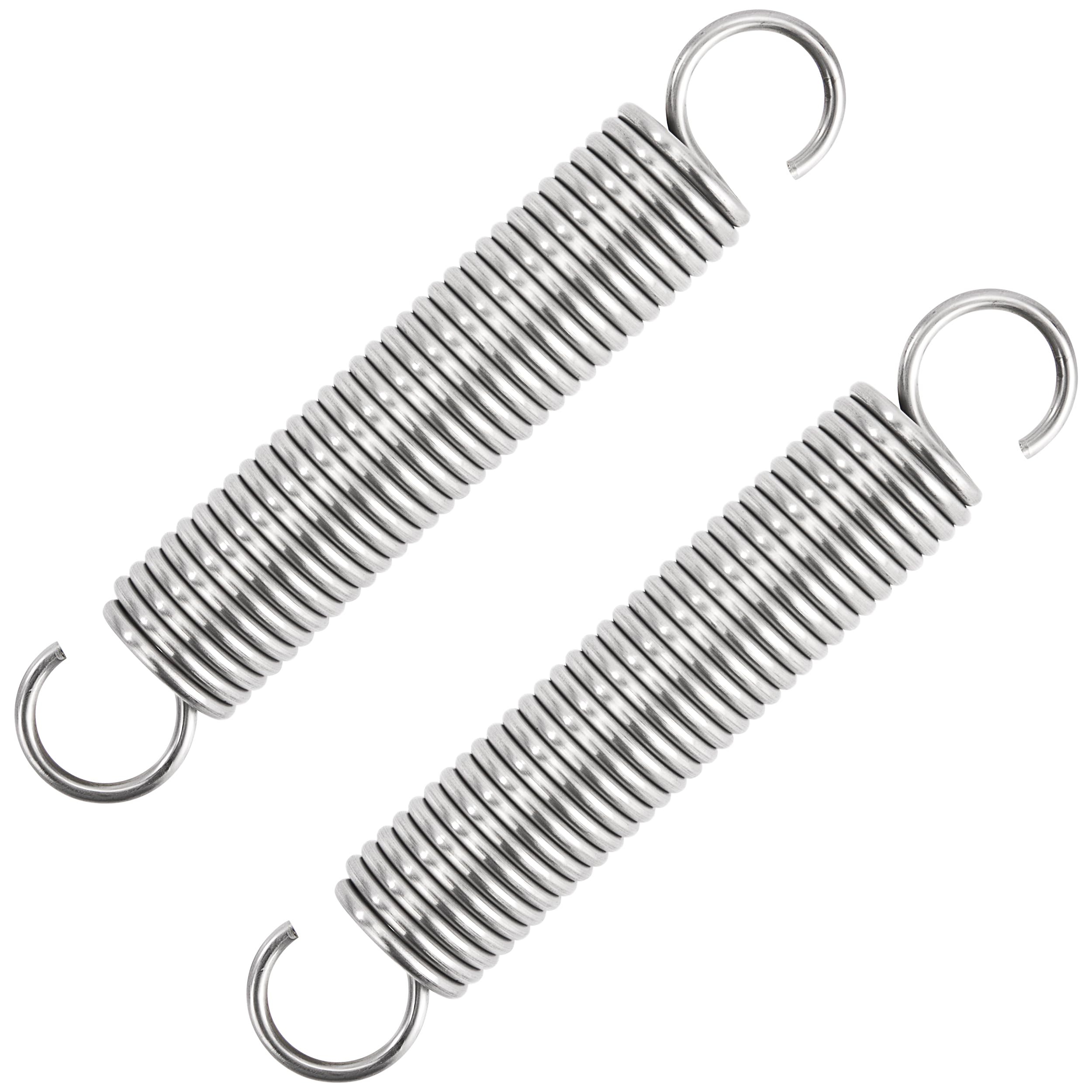 Sprężyny naciągowe 90 mm sprężyna ciągnąca podwójny hak ze stali nierdzewnej średnica drutu 1,9 mm średnica zewnętrzna 16 mm ciągnięcie 7,20 kg 2 sztuki