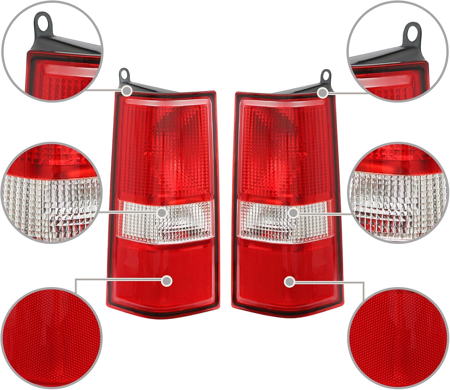 LYNICESHOP For 2003-2023 Chevy Express GMC Savana Halogen Tail Light Assembly, Complete Left & Right Set, Exact Fit 23338319 23338320 (A pair)
