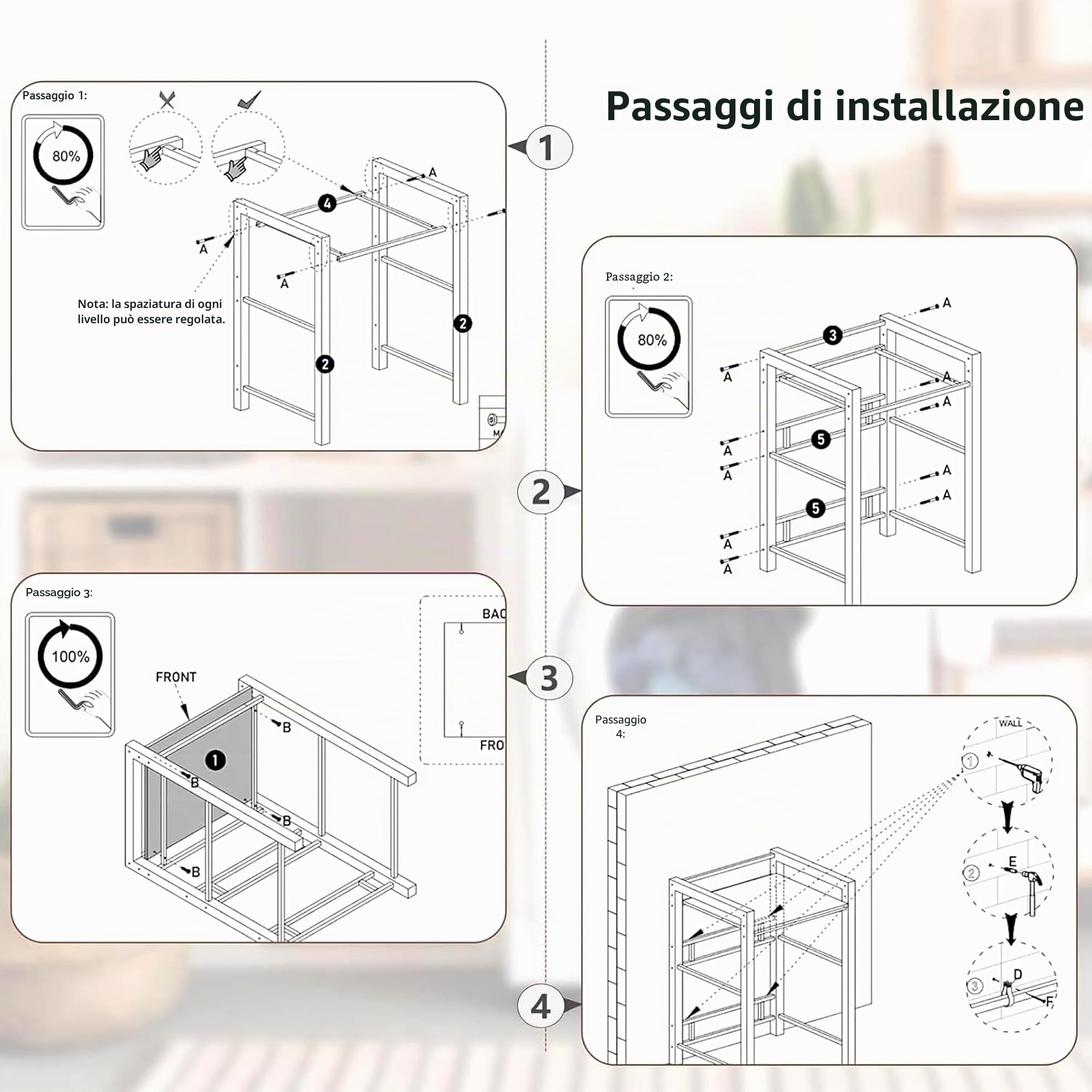 Supporto Asciugatrice sopra Lavatrice, Scaffale per Incolonnamento Lavatrice e Asciugatrice - Carico 350kg, 3 Regolabili In Altezza Mobiletto Lavatrice Asciugatrice per Bagno Lavanderia (Bianco)