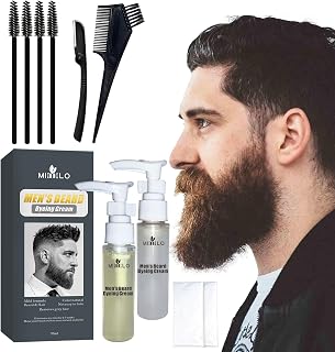 Creme para cabelo, Creme Tingimento para Homens, Creme Barba Orgânico e Hidratante, Funciona com a maioria das etnias e cores cabelo, reduz a irritação e descamação da
