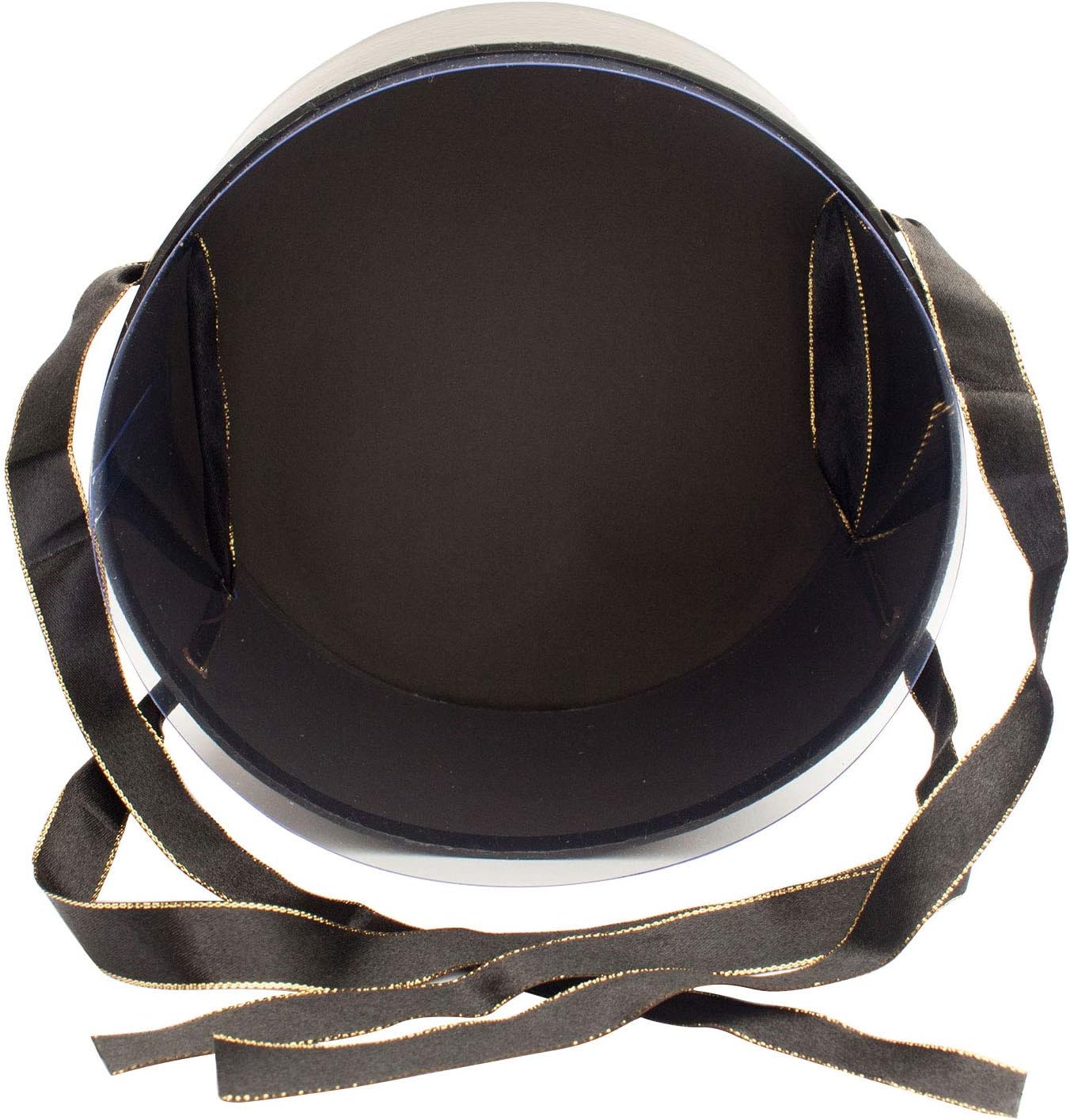 Emartbuy Set of 3 Rigid Luxury Round Presentation Flower Gift Box, Black Print with Transparent Top - Image 4