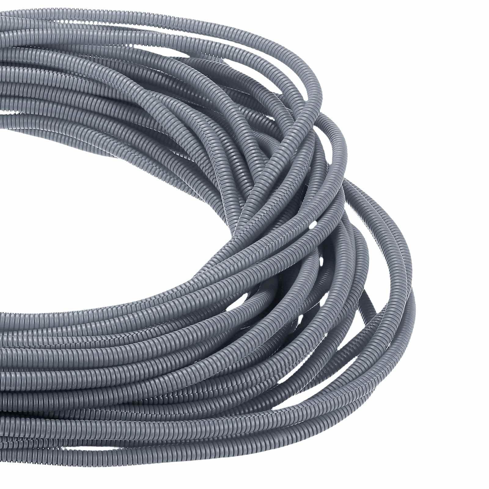 DMiotech 100ft Wire Loom Split Tubing 1/4 Inch, Cord Protectors from Pet Flexible Conduit Cable Management for Office Home Garden, Gray โ image 1