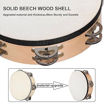 Amazon.com: LIEKE Goatskin Tambourine for Adult kids 8 Inch