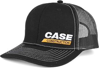 Case Construction Black Canvas Cap with Black Mesh Back 681022