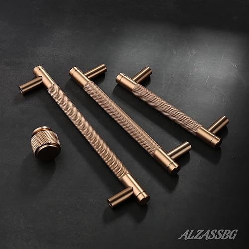 Miniatura 6 de Alzassbg Paquete de 10 tiradores de gabinete negro mate, 3 pulgadas (2.992 in), accesorios de cocina moleteados para gabinetes y cajones, AL3018MB