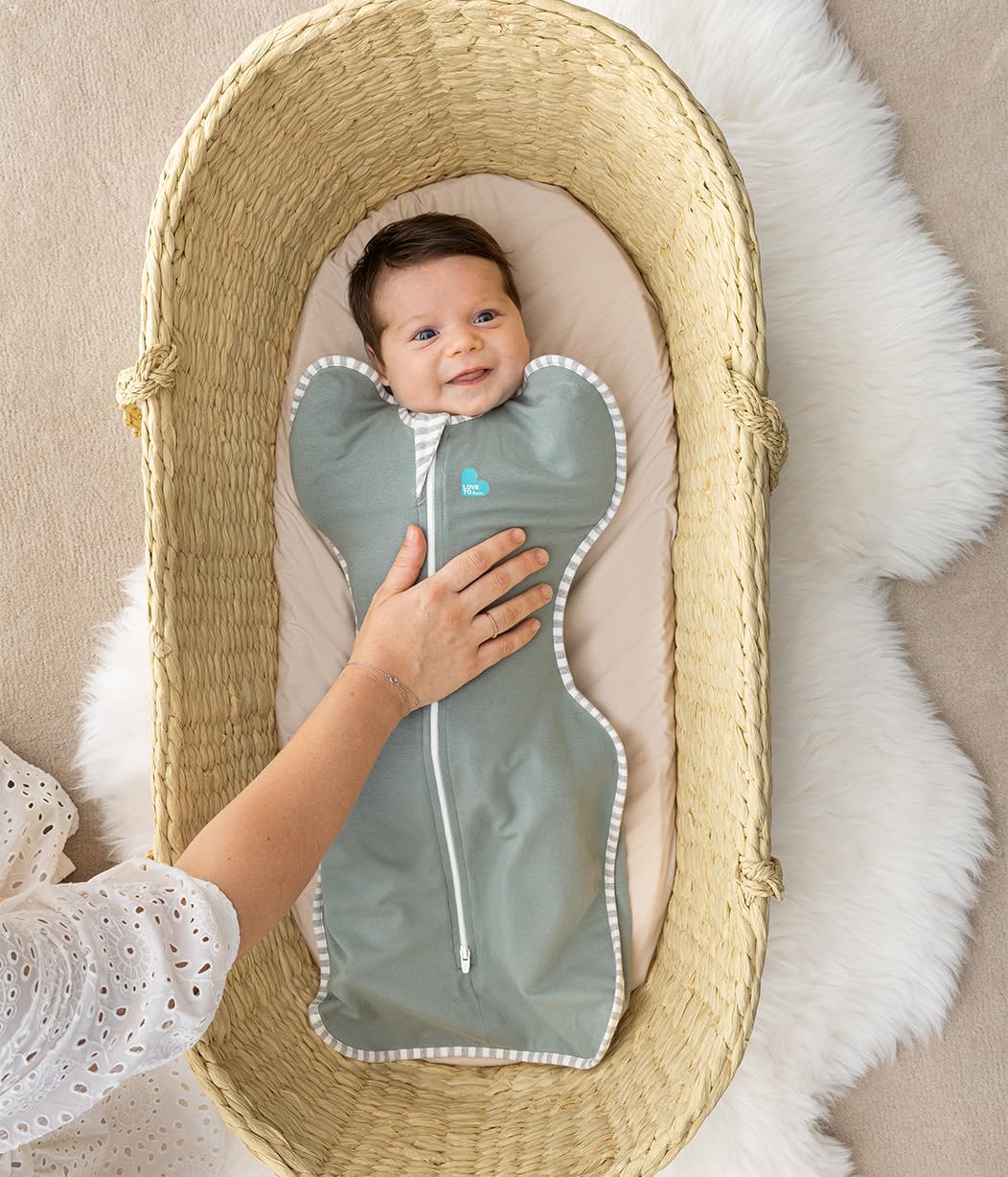 Love to Dream Swaddle UP, Baby Sleep Sack Self-Soothing Swaddles for Newborns, Improves Sleep, Secure Fit Helps Calm Startle Reflex, New Born Essentials for Baby 1.0 TOG, Newborn 5-8.5 lbs, Deep Olive