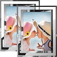 Vista 13 de IZIDDO Juego de 2 Marcos de Fotos de 4 x 6 Pulgadas, Marco de Foto de Vidrio Negro, Solo para Exhibición en Mesa, Marco de Foto para Regalo
