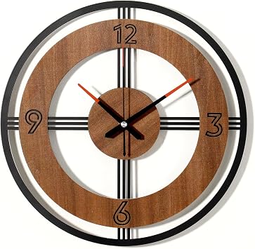 Large Wall Clock Decorative Wall Clock Round Kitchen Clock Farmhouse Kitchen Decor Rustic Clocks for Walls Farmhouse Silent Clock for Living Room Decor Rustic