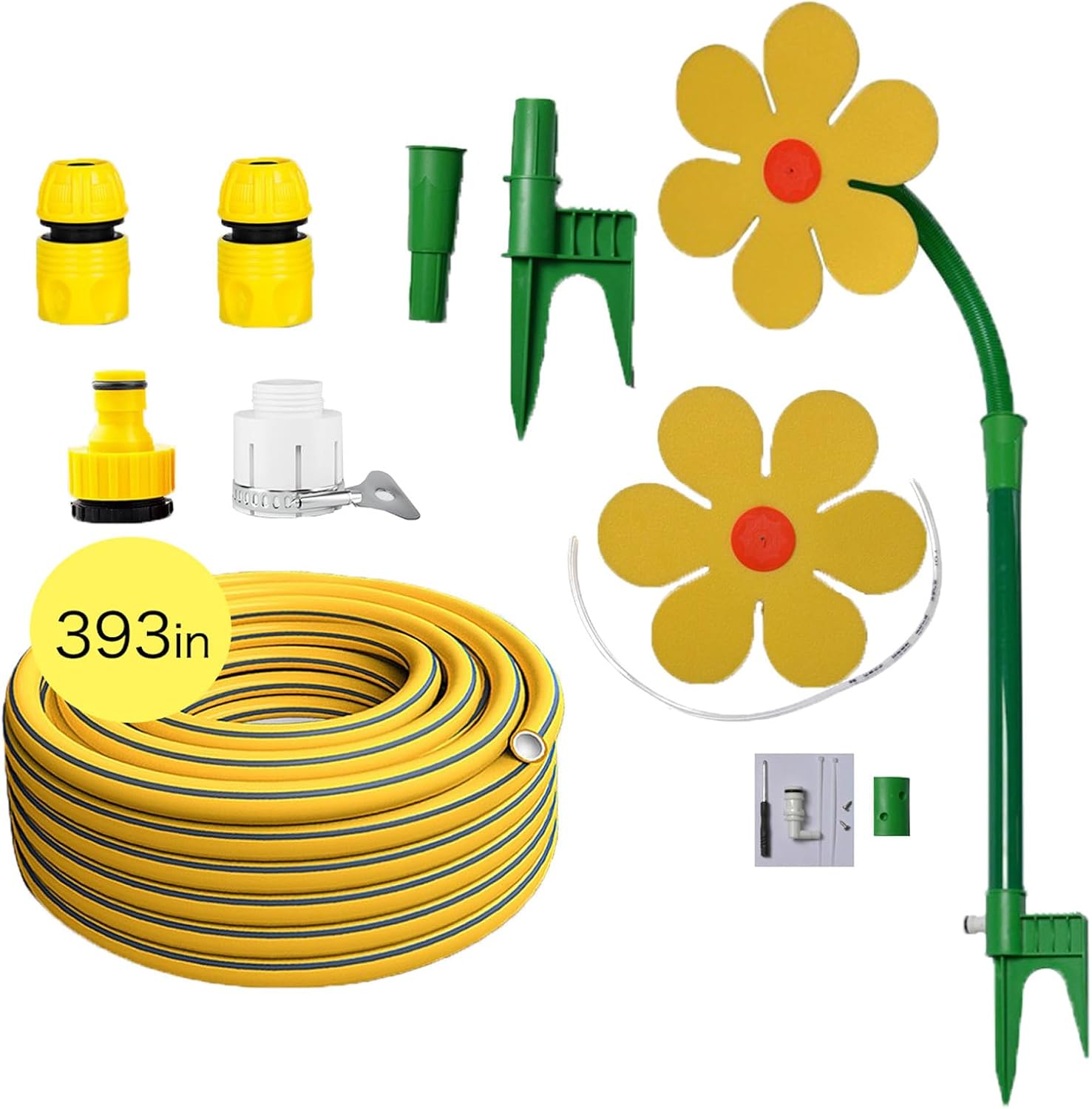 Dancing Flower Play Crazy Daisy Sprinkler Toddler Outdoor Toys Set with Water Hose(33ft) Splash Fun in The Yard Backyard Shower Garden Trampoline Water Sprinklers for Kids Dogs