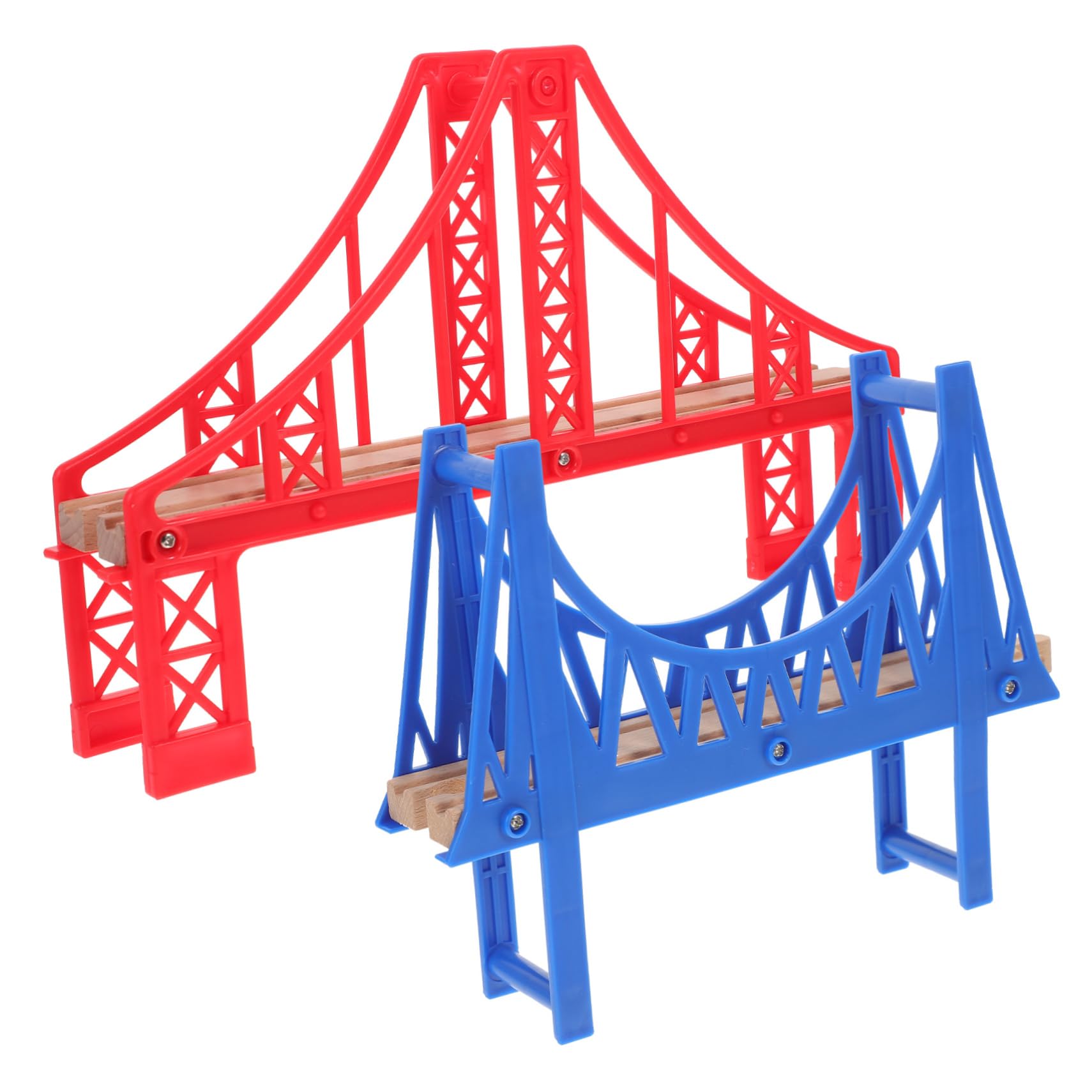 WOONEKY Toy Train Scene Layout Prop Assembled Train Railway Bridge Sturdy Plastic Child Safe Learning Toys