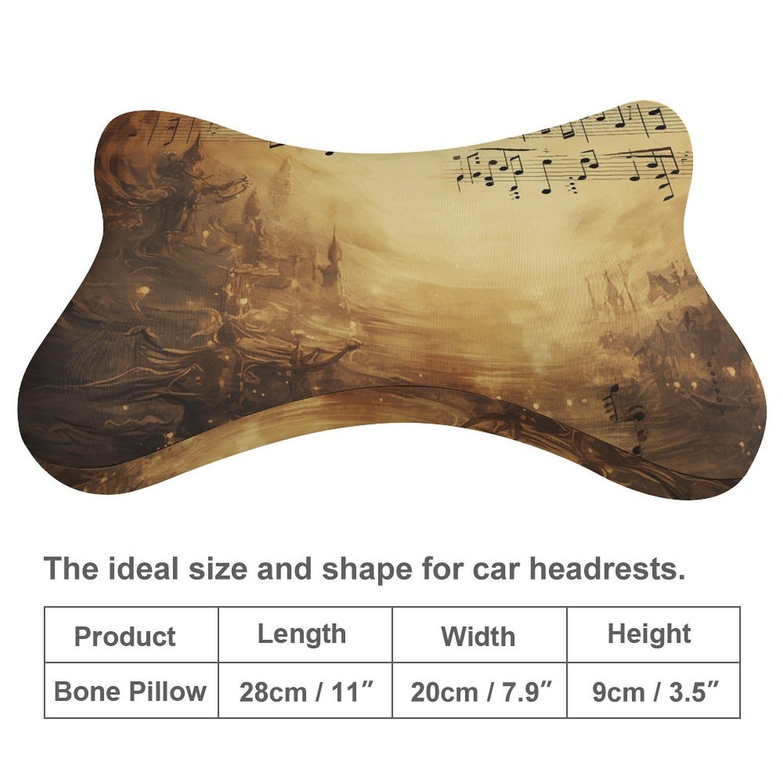 Almohada de partituras, núcleo de almohada de espuma viscoelástica, cojín, proporciona apoyo para el cuello, almohadas de coche para viajes y oficinas en casa.
