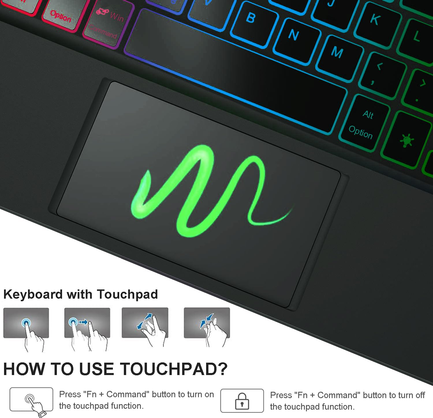 Amazon.com: Nanhent Backlit Trackpad Keyboard Case for OnePlus Pad