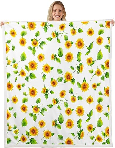 Miniatura 73 de Manfei Pink Flower Throw Blanket Watercolor Floral Leaves Print Fleece Blanket Plants Wildflower Cozy Throws for Bed Couch Sofa,Kids Boys Girls Room