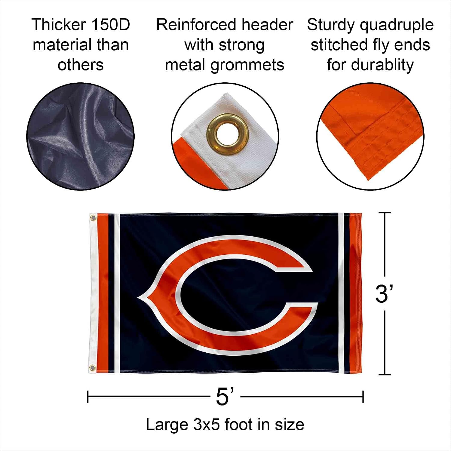 Bears Large 3x5 Flag