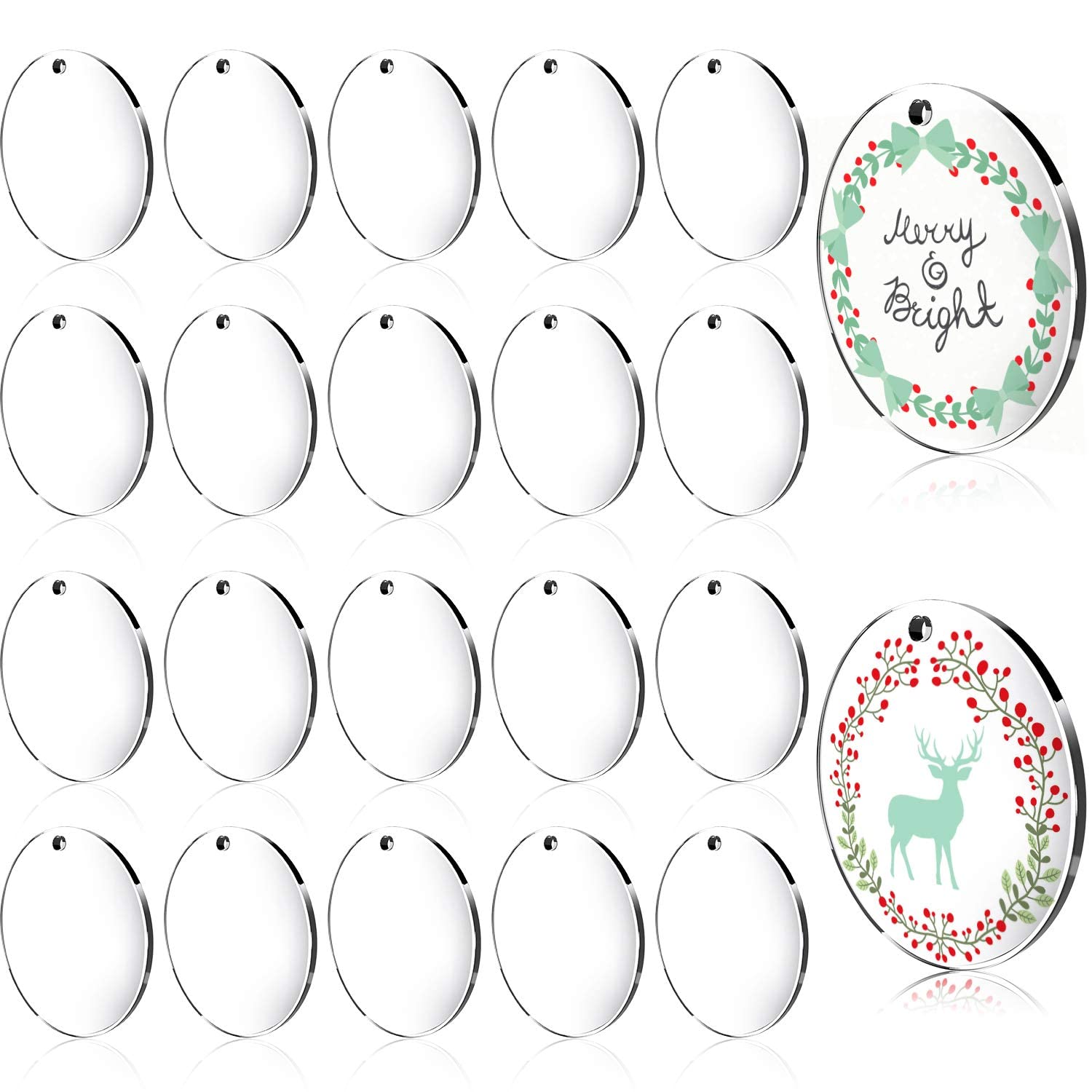 ROOT KRAFT Acrylic Keychain Blank for venyl Circle (Pack of 50)