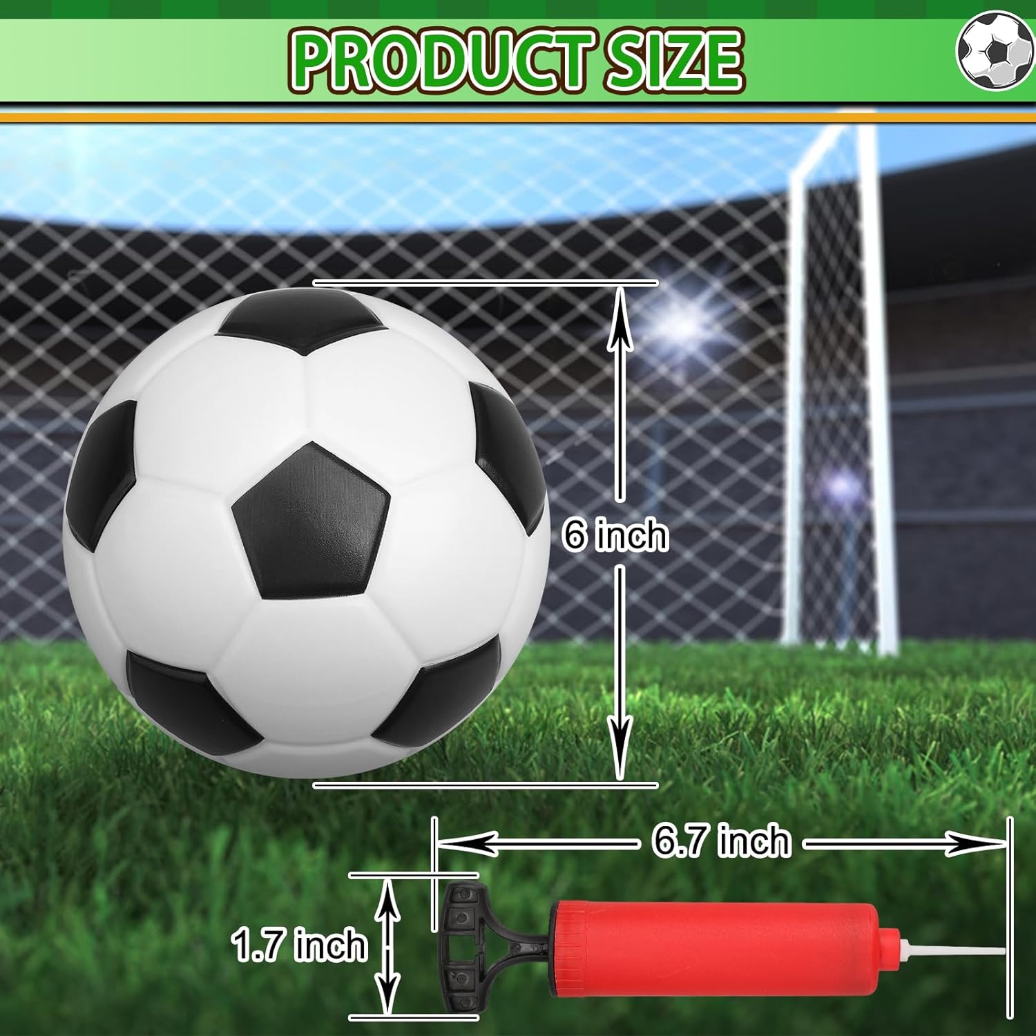 5 PCS 6 Inch Mini Soccer Ball Set with Pump, PVC Soft Toddler Soccer, Indoor Outdoor Sports Toys for Kids, Pool Beach Lawn Games, Classic Black White Training Balls, Birthday Gift for Boys Girls image 2 of 7 B0FHJMRYDM