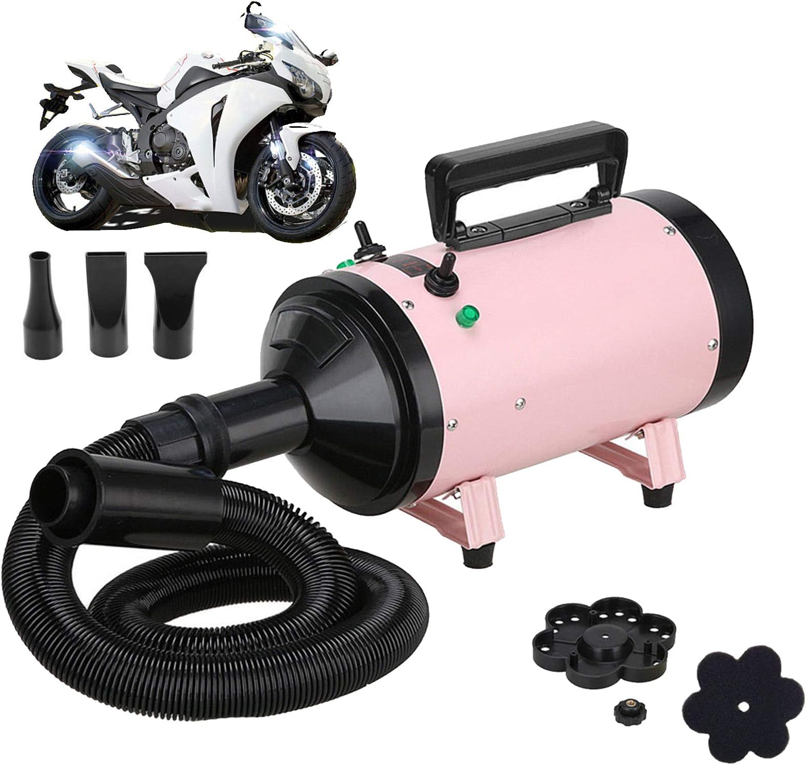 ZanGeMotorcycle Power Dryer, Portable Car Dryer,Bike Dryer Blower, Cat/Dog Dryer Vechicle Dryer and Duster for Detailing - Dry and Dust Inaccessible Areas with High Pressure Air Flow