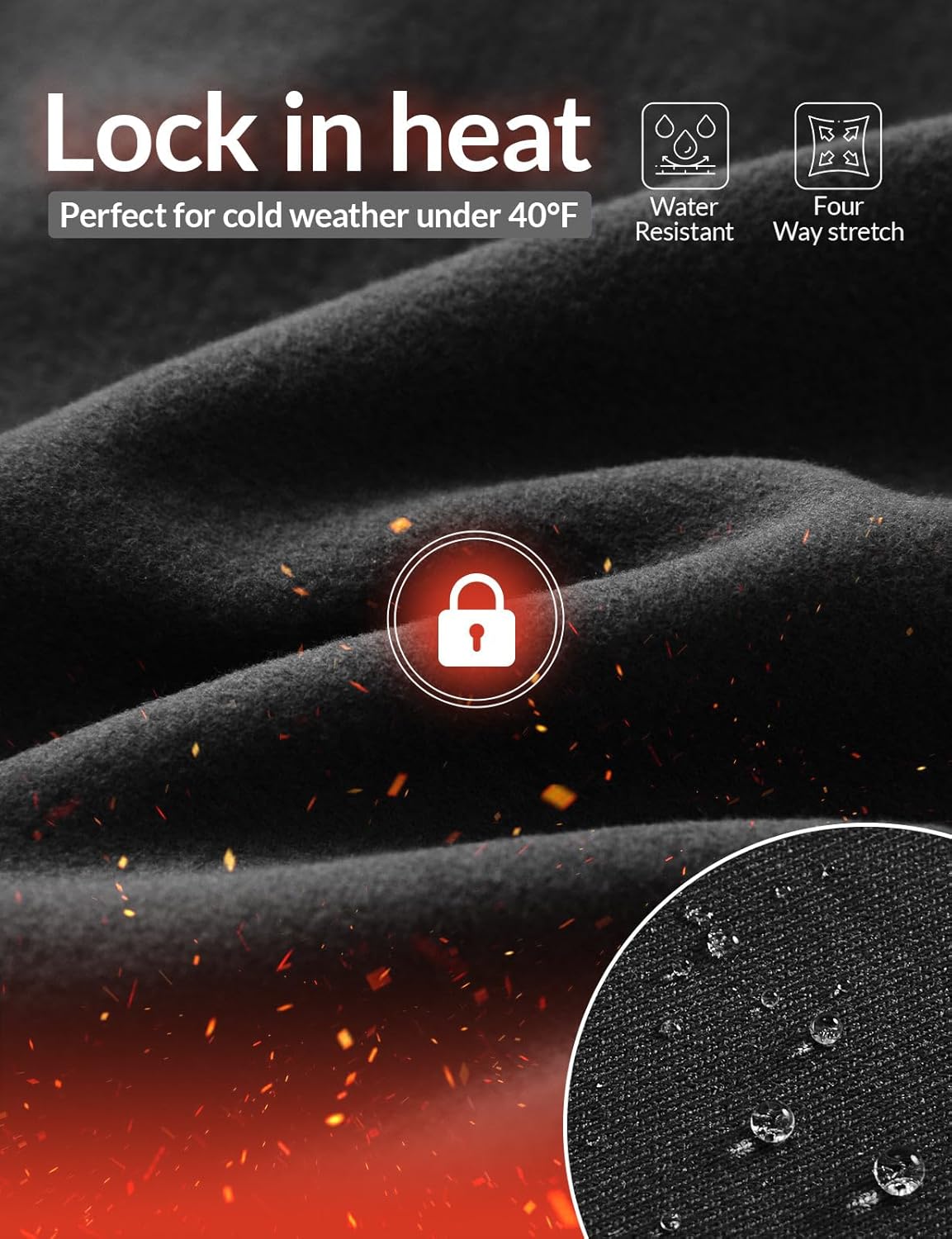 baleaf Women's Cylcing Tights Fleece Lined Leggings Pockets Water Resistant Thermal Warm High Waisted Running Pants - Image 3