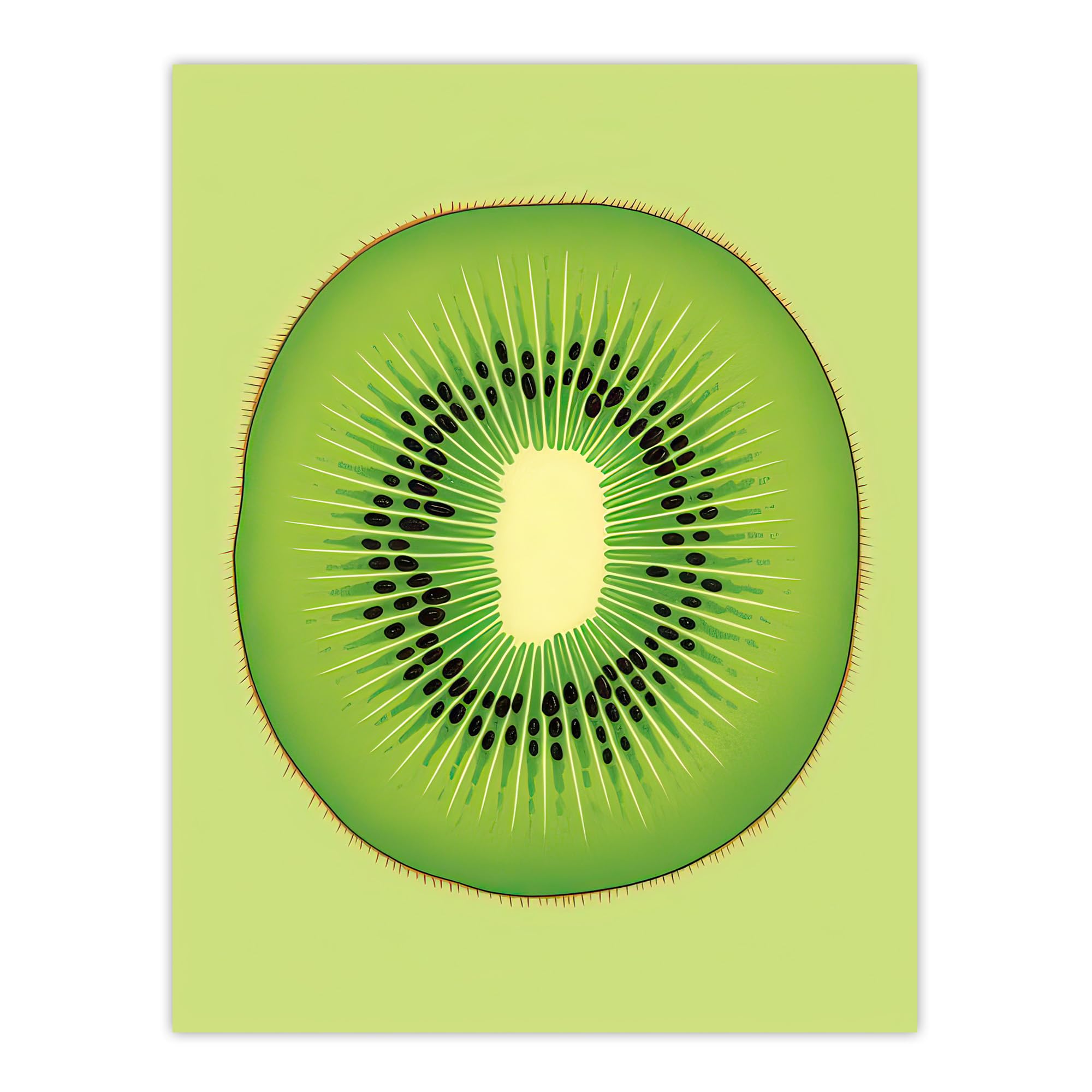 Artery8 Kiwi Fruit Slice Bright Graphic Kitchen Artwork Large Wall Art Poster Print Thick Paper 18X24 Inch