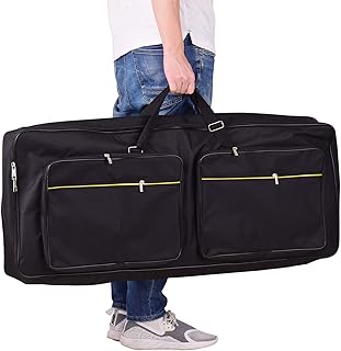 IUPPA Electric Piano Bag Portable Gig Bag with Durable Handle 8MM-Collision Cotton Interlayer for 61 Keys Keyboard Pianos with Outside Pockets Black