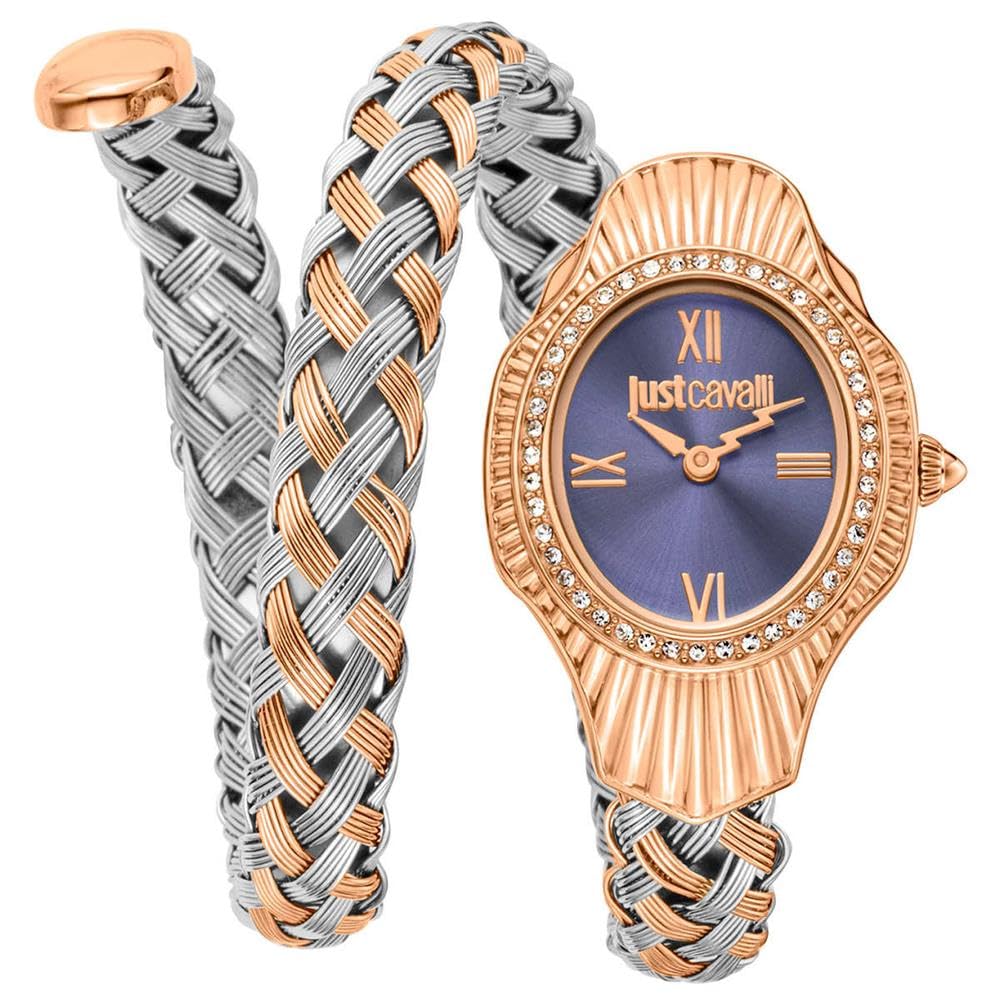 Just Cavalli Women Watch, Rose Gold Color Case, Dark Blue Dial, Two Tone Silver & Rose Gold Color Metal Bracelet, 2 Hands, 3 ATM (B0CVH4MYVM) Amazon Price History, Amazon Price Tracker