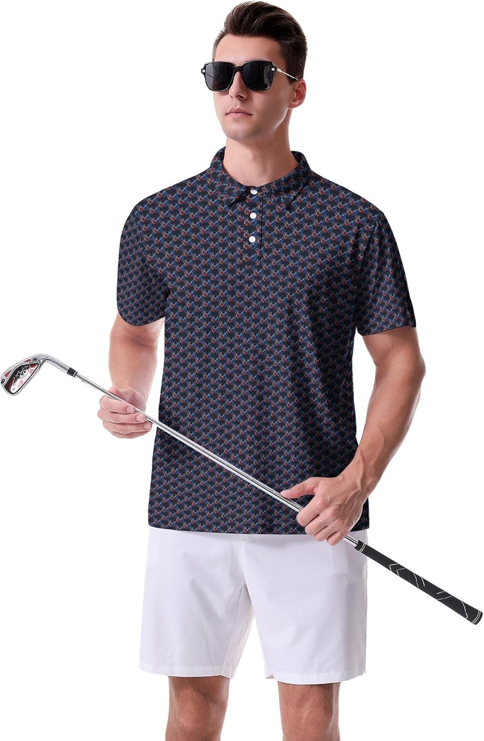 Funny Golf Shirts for Men Polo Shirts Casual Collared Short Sleeve Polo Shirt Gift for Golfer Lovers