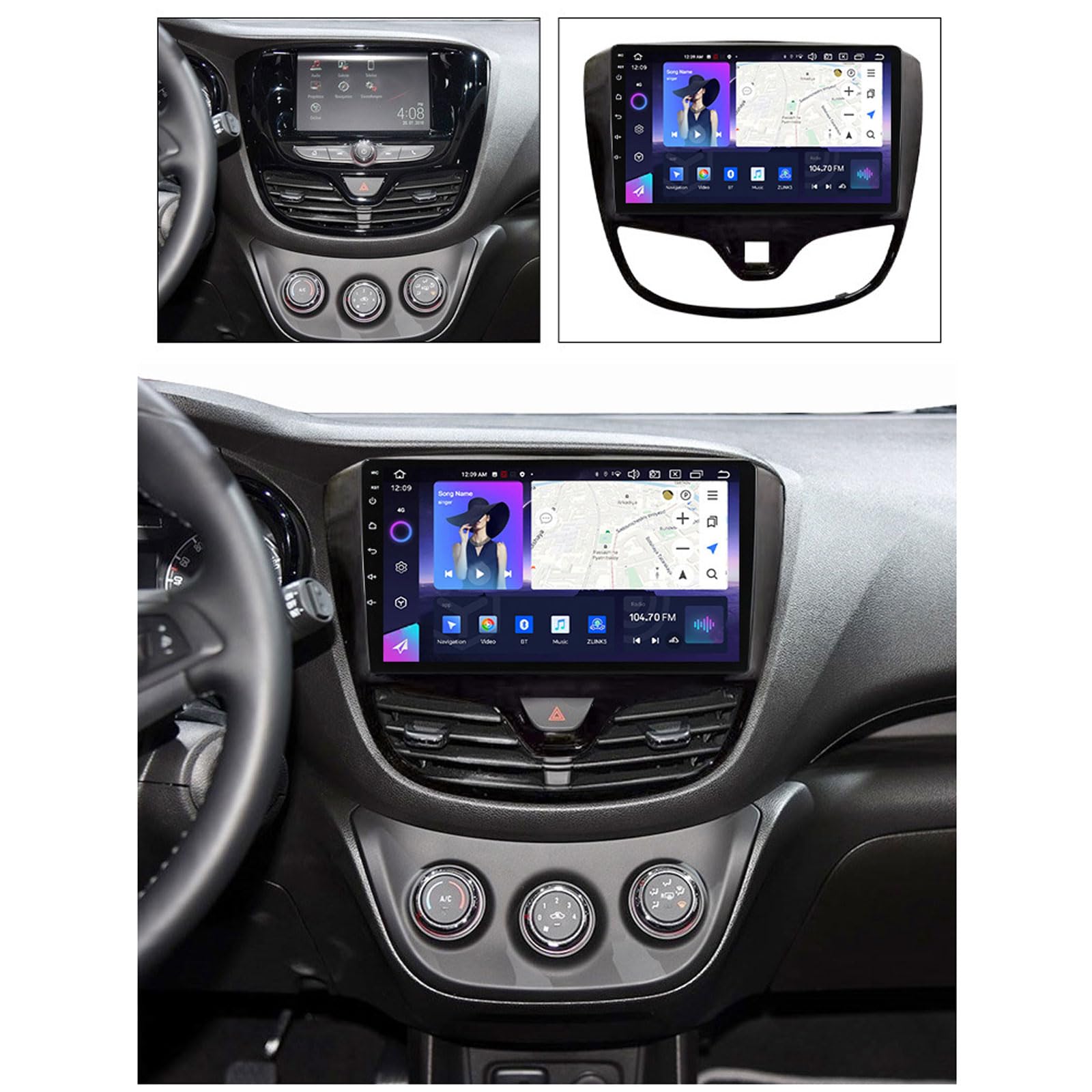 EsaSam Android 13 Car Stereo Bluetooth Car Play 2 DIN Touch Screen Compatible with Opel Karl Vinfast Fadil 9in QLED Display Car Radio with Navigation Android Auto FM RDS SWC,8 Core NF3 2G+32G