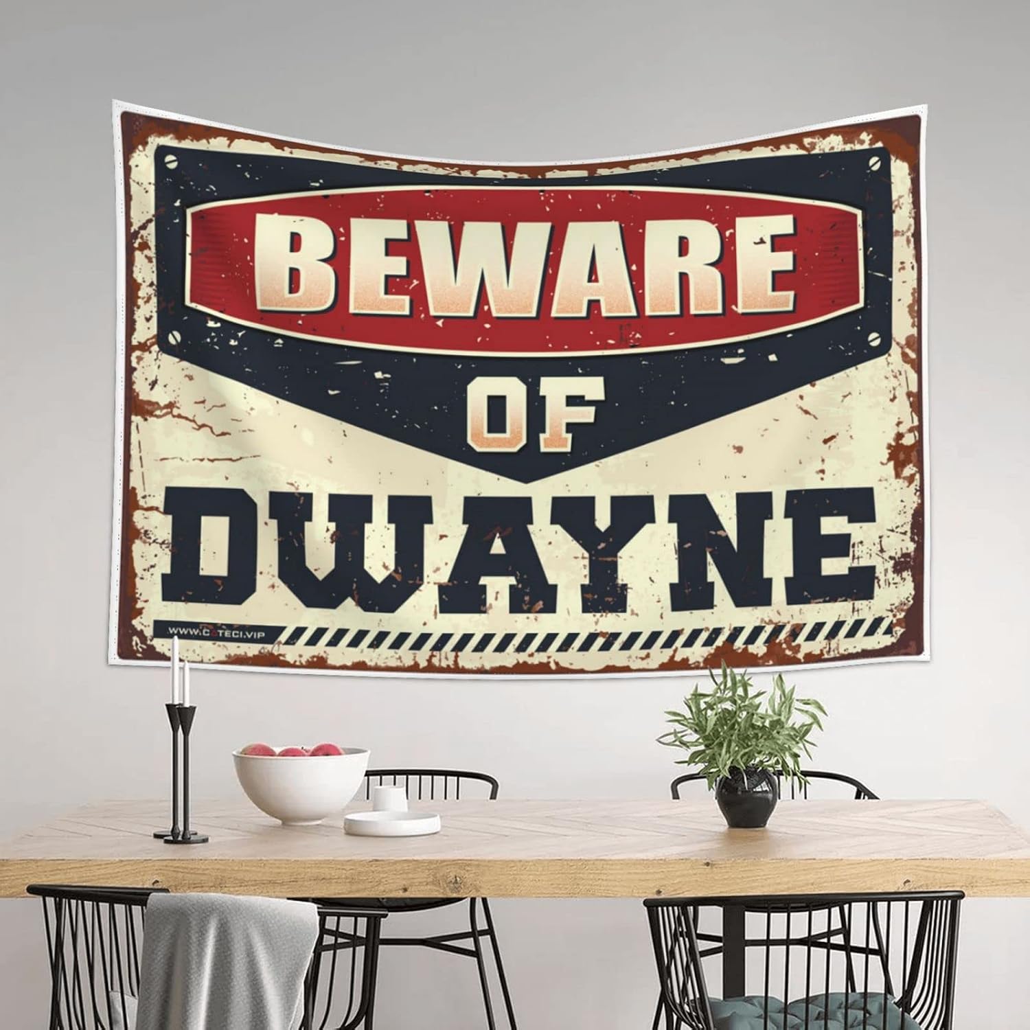 MUXISTRO Funny Home Decor Beware Of Dwayne Tapestry Tapestrys Door Decorations For Bedroom(75X100CM) image 3