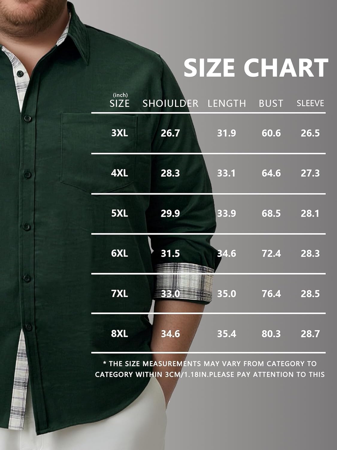 Big and Tall Long Sleeve Shirts for Men, 3XL-8XL Textured Casual Button Down Shirt with Adjustable Cuffs and Pockets