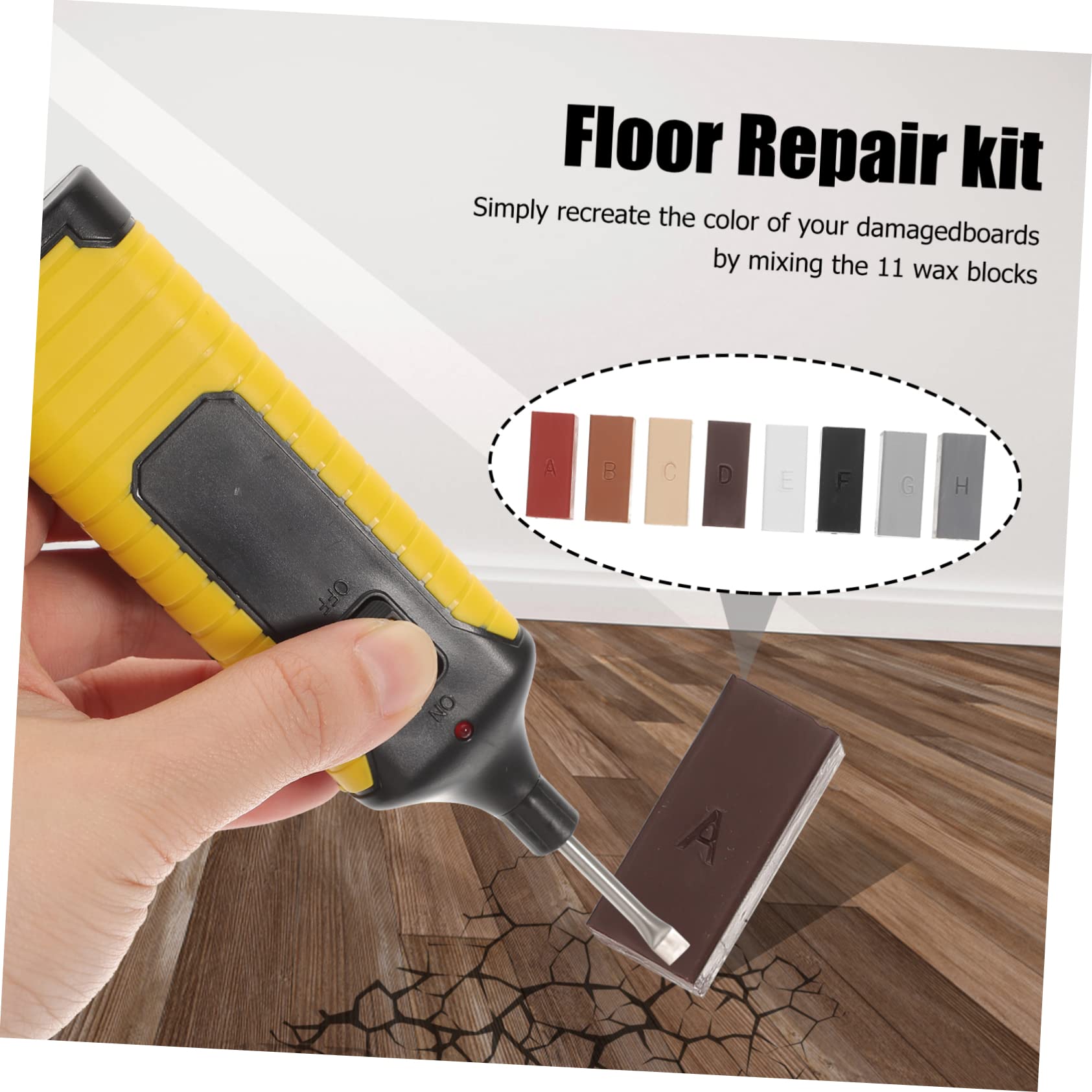 PRETYZOOM Kit di Riparazione per Riparare Graffi e Danni per Pavimenti in Legno e Laminato Blocchi di Cera in 11 Colori su Parquet e Superfici in Vinile
