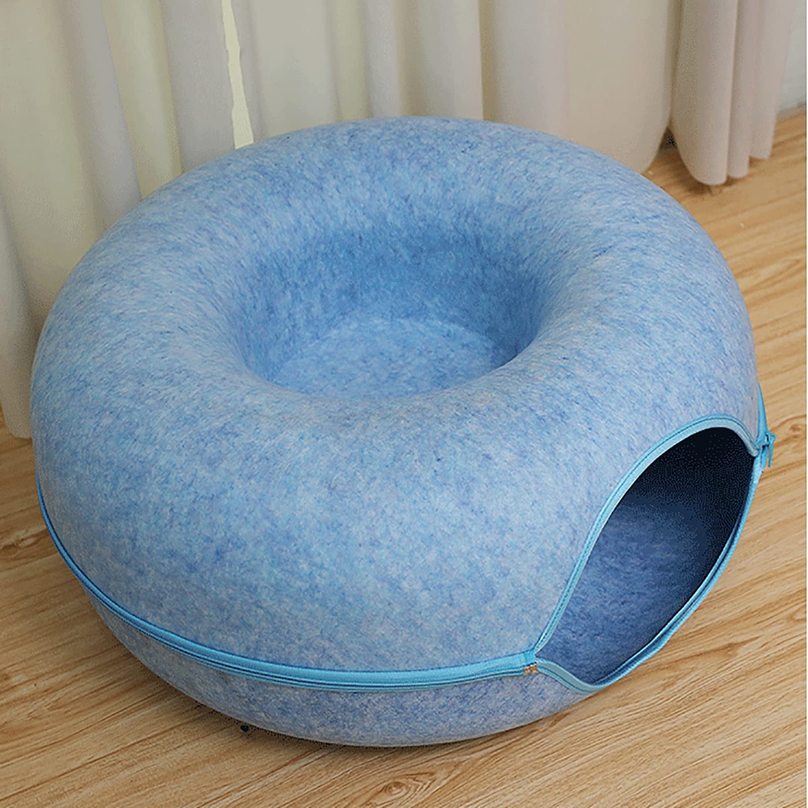 Tunnel Lettiera Per Gatti Sfoderabile E Lavabile - Casa Semichiusa, Feltro, Dimensioni 60x30 Cm, Per Tutte Le Stagioni